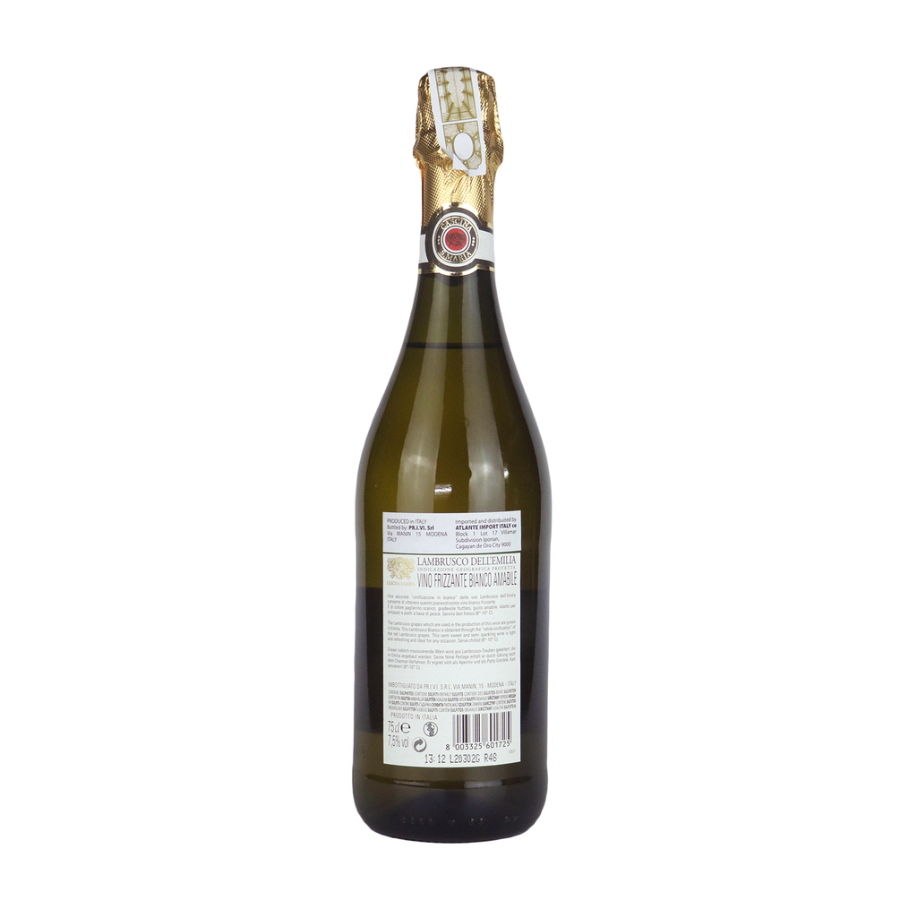 Cascina Santa Maria LAMBRUSCO dell'Emilia  IGT 7.5% alcohol BIANCO (750mL)